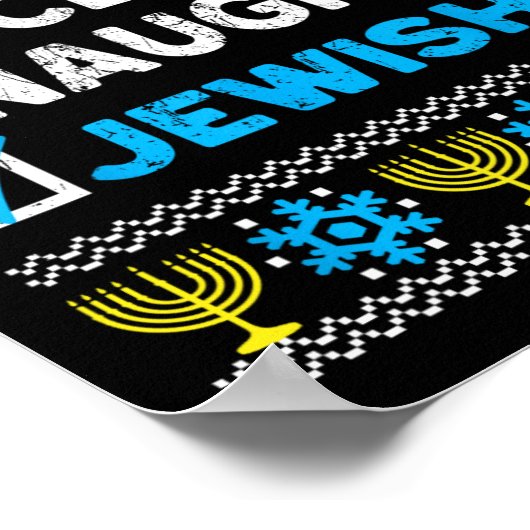 Nice Naughty Jewish Ugly Hanukkah Sweater Chanukah Poster (Hoek)