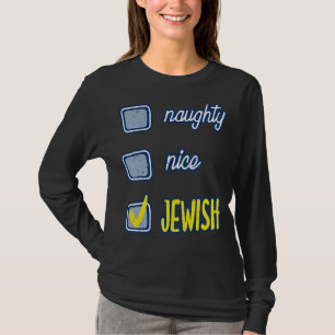 Nice Naughty Jewish Ugly Hanukkah Sweater Chanukah T-shirt
