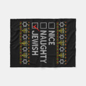Nice Naughty Jewish Ugly Hanukkah Sweater Funny Ch Fleece Deken (Voorkant (Horizontaal))