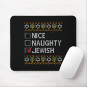 Nice Naughty Jewish Ugly Hanukkah Sweater Funny Ch Muismat (Met muis)