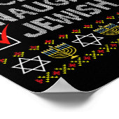 Nice Naughty Jewish Ugly Hanukkah Sweater Funny Ch Poster (Hoek)