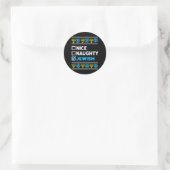 Nice Naughty Jewish Ugly Hanukkah Sweater Ronde Sticker (Tas)
