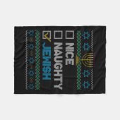 Nice Naughty Jewish Ugly KerstSweater Funny H Fleece Deken (Voorkant (Horizontaal))
