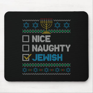Nice Naughty Jewish Ugly KerstSweater Funny H Muismat