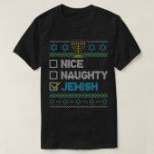 Nice Naughty Jewish Ugly KerstSweater Funny H T-shirt (Design voorkant)