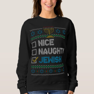 Nice Naughty Jewish Ugly KerstSweater Funny H Trui