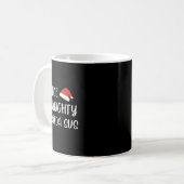 Nice Naughty Kinda Sus Funny kerstlist Koffiemok (Voorkant links)