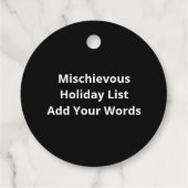 Nice Naughty Left Unsupervised Christmas List Bedankjes Labels (Achterkant)