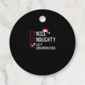 Nice Naughty Left Unsupervised Christmas List  Bedankjes Labels (Voorkant)