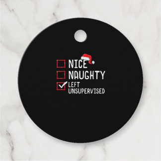 Nice Naughty Left Unsupervised Christmas List Bedankjes Labels