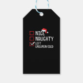 Nice Naughty Left Unsupervised Christmas List  Cadeaulabel (Voorkant)
