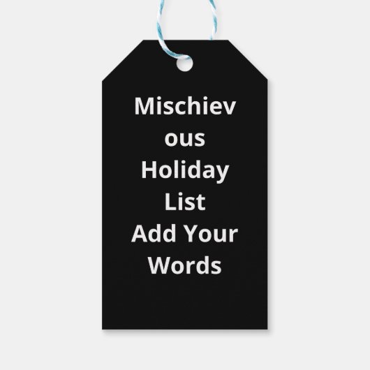 Nice Naughty Left Unsupervised Christmas List  Cadeaulabel (Achterkant)