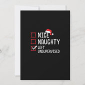 Nice Naughty Left Unsupervised Christmas List Feestdagenkaart (Voorkant)