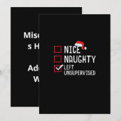 Nice Naughty Left Unsupervised Christmas List Feestdagenkaart (Voorkant / Achterkant)