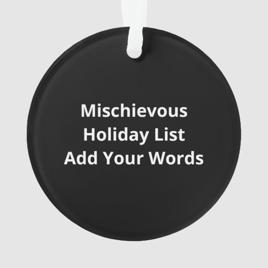 Nice Naughty Left Unsupervised Christmas List Ornament (achterkant)