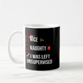 Nice Naughty Left Unsupervised Funny Christmas Koffiemok (Links)