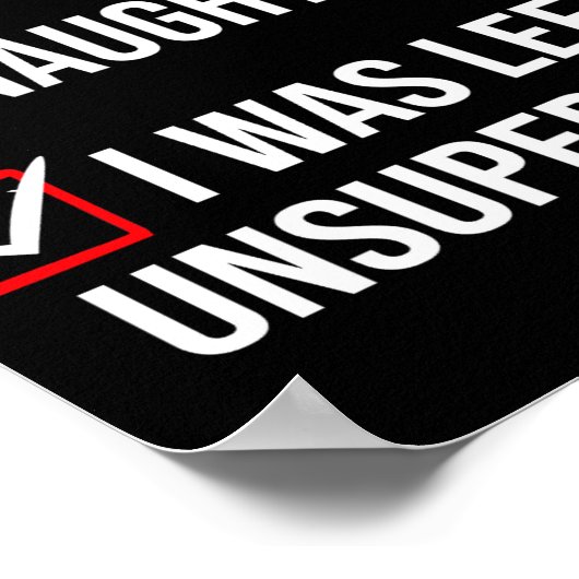 Nice Naughty Left Unsupervised Funny Christmas  Poster (Hoek)