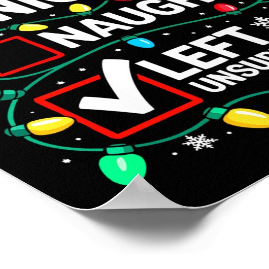 Nice Naughty Left Unsupervised Shirt Funny Christm Poster (Hoek)