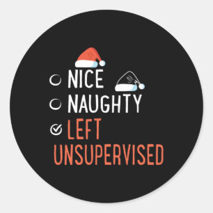 Nice Naughty liet de lijst van de Kerstman zonder  Ronde Sticker