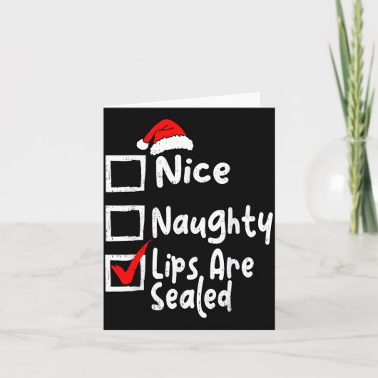 Nice Naughty Lips Funny Christmas List Family Matc Kaart (Voorkant)