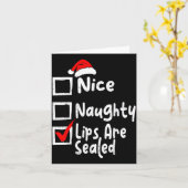 Nice Naughty Lips Funny Christmas List Family Matc Kaart (Gele Bloem)