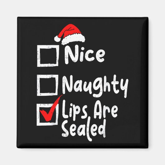 Nice Naughty Lips Funny Christmas List Family Matc Magneet (Voorkant)