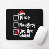Nice Naughty Lips Funny Christmas List Family Matc Muismat (Met muis)