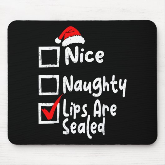 Nice Naughty Lips Funny Christmas List Family Matc Muismat (Voorkant)