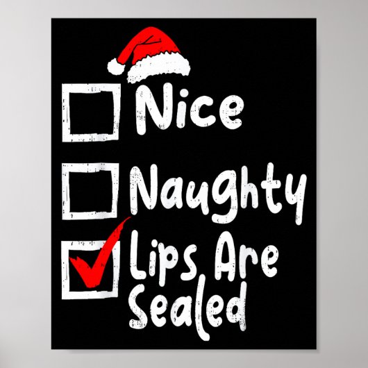 Nice Naughty Lips Funny Christmas List Family Matc Poster (Voorkant)