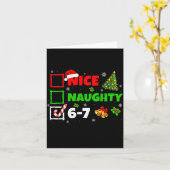 Nice Naughty List 67 Christmas Brainrot Funny 6-7  Kaart (Gele Bloem)
