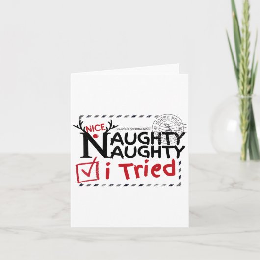 Nice Naughty List I Tried Fun Playful Christmas Pa Kaart (Voorkant)