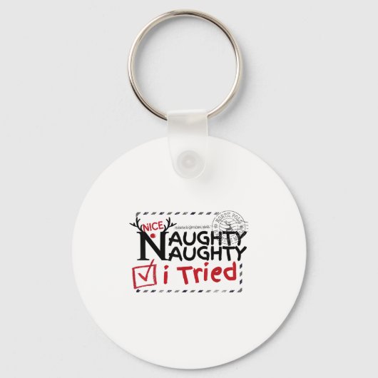 Nice Naughty List I Tried Fun Playful Christmas Pa Sleutelhanger (Voorkant)