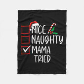 Nice Naughty Mama Tried Kerstlijstkerstman Fleece Deken (Voorkant)
