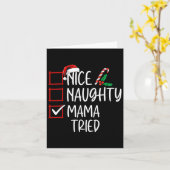Nice Naughty Mama Tried Kerstlijstkerstman Kaart (Gele Bloem)
