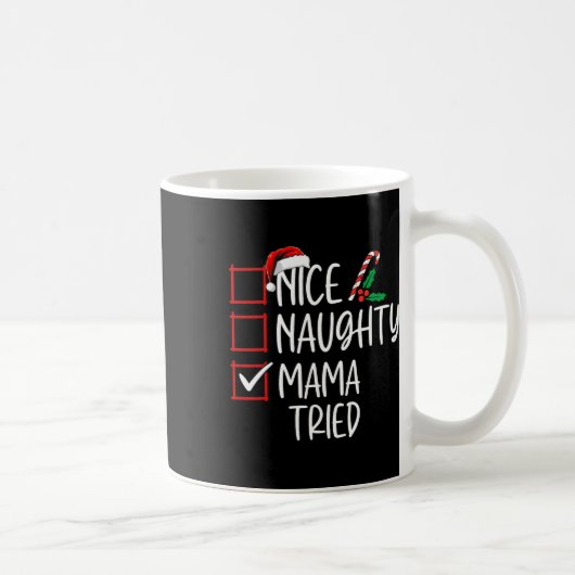 Nice Naughty Mama Tried Kerstlijstkerstman Koffiemok (Rechts)