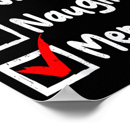 Nice Naughty Mermaid Funny Christmas List Family M Poster (Hoek)