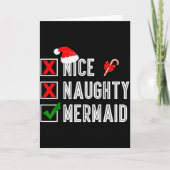 Nice Naughty Mermaid Merry Christmas Santa Claus X Kaart (Voorkant)