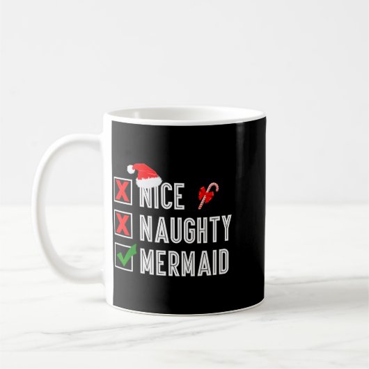Nice Naughty Mermaid Merry Christmas Santa Claus X Koffiemok (Links)