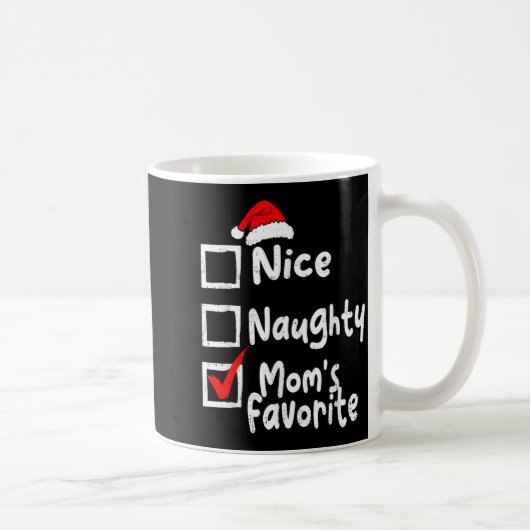 Nice Naughty Mom's Favorite Funny Christmas List F Koffiemok (Rechts)