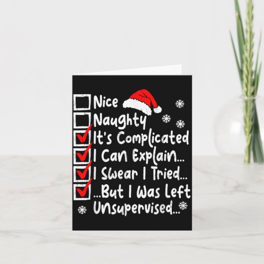 Nice Naughty Multi Checklist Funny Christmas List  Kaart (Voorkant)