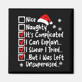 Nice Naughty Multi Checklist Funny Christmas List  Magneet (Voorkant)