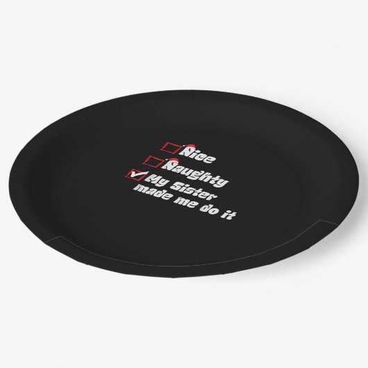 Nice Naughty My Sister Made Me Do It   Papieren Bordje (Gekanteld)