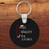 Nice Naughty New Zealander Christmas New Zealand H Sleutelhanger (Voorkant)