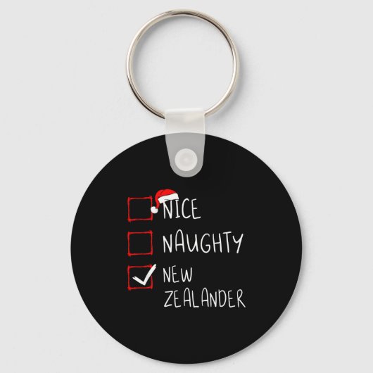 Nice Naughty New Zealander Christmas New Zealand H Sleutelhanger (Voorkant)
