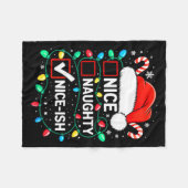 Nice Naughty Nice-ish Shirt Funny Niceish Christma Fleece Deken (Voorkant (Horizontaal))