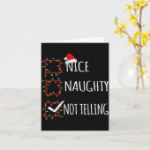 Nice Naughty Not Telling Christmas List Santa Clau Kaart (Gele Bloem)