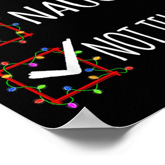 Nice Naughty Not Telling Christmas List Santa Clau Poster (Hoek)