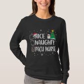 Nice Naughty Pacu Nurse Funny Christmas Pajama Xma T-shirt (Voorkant)