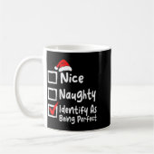 Nice Naughty Perfect Funny Christmas List Family M Koffiemok (Links)