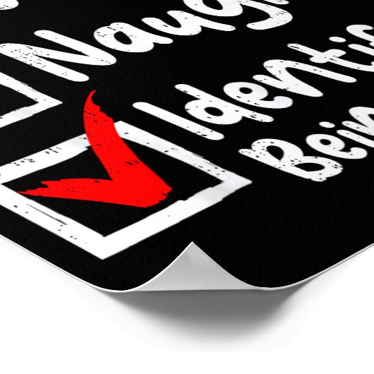 Nice Naughty Perfect Funny Christmas List Family M Poster (Hoek)